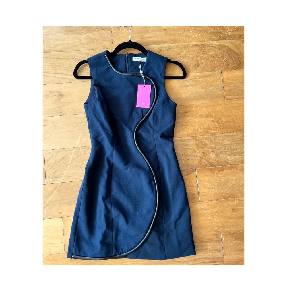 Amanda Uprichard dress with vegan leather piping brand new